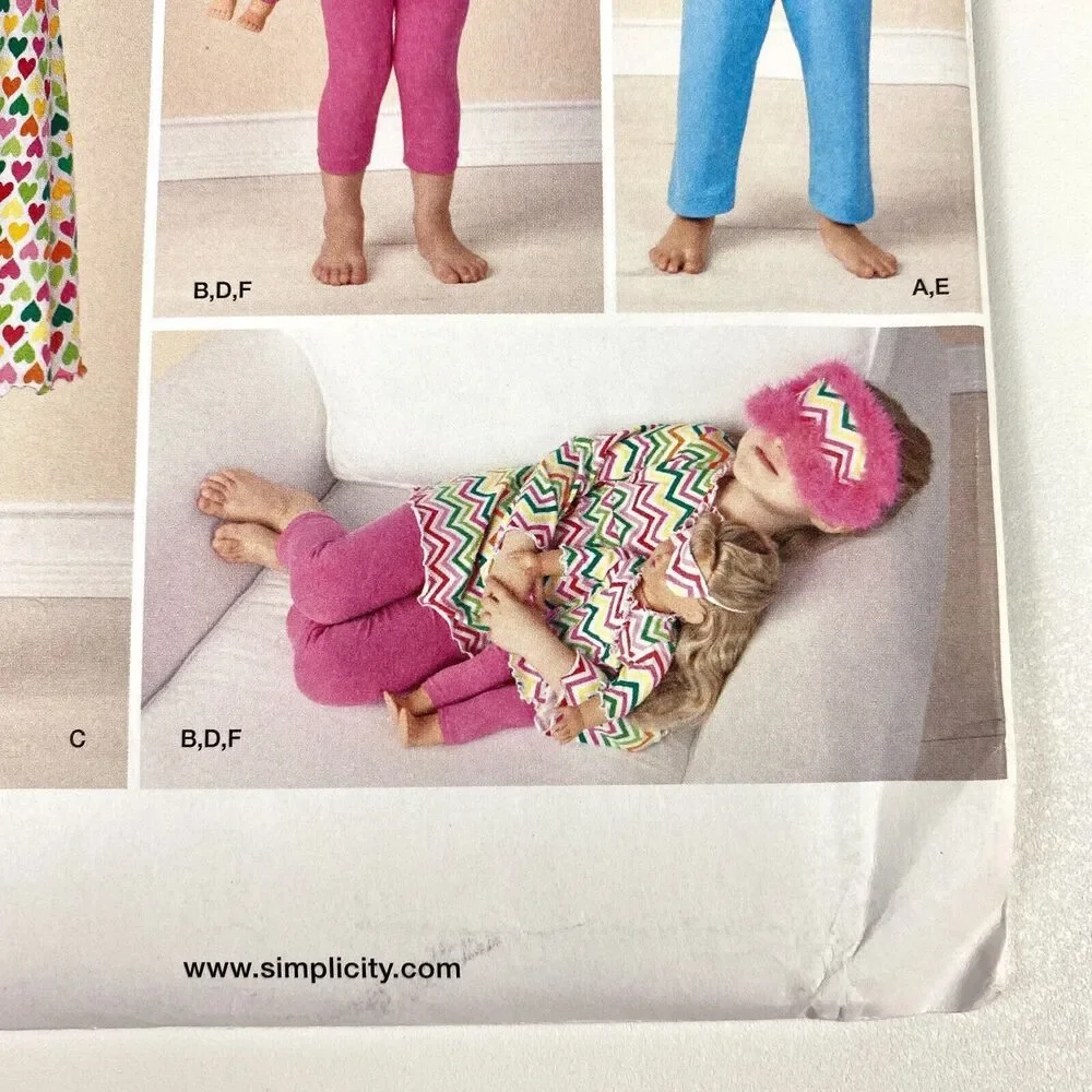 Simplicity 1511 Sewing Pattern Girls Clothing Sz 3-8 & 18 Inch Doll UNCUT FF